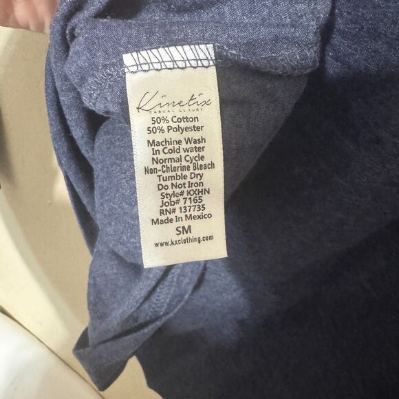 NEW Kinetix Shirt Mens Small Blue Long Sleeve Henley Casual Quiet Luxury comfort - Picture 6 of 7